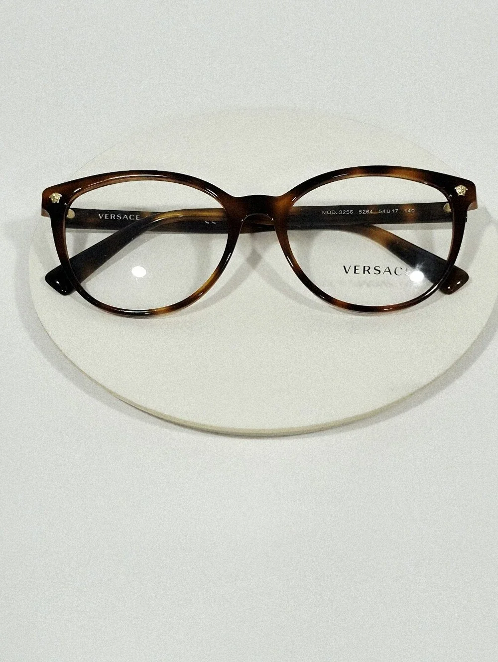 Versace eyeglass frame MOD. 3256 Color 5264 Havana Tortoise. Made in Italy.
